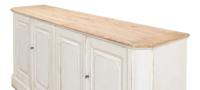 Antique Whitewash Sideboard 4 Door Sideboards LOOMLAN By Sarreid