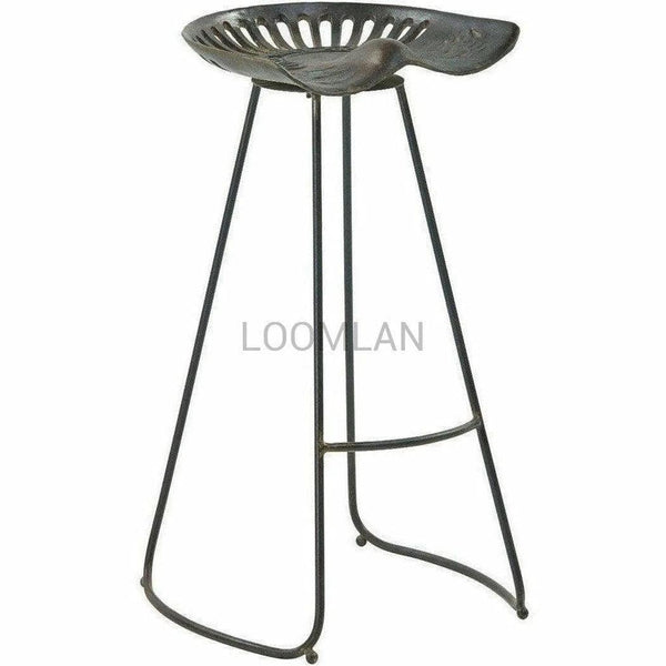 Antiqued Dining Tractor Bar Stool Bar Stools LOOMLAN By LOOMLAN