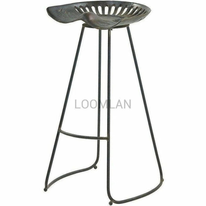 Antiqued Dining Tractor Bar Stool Bar Stools LOOMLAN By LOOMLAN