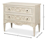 Antoinette Chest Of Two Drawers Distressed White Chests LOOMLAN By Sarreid