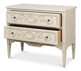 Antoinette Chest Of Two Drawers Distressed White Chests LOOMLAN By Sarreid