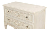 Antoinette Chest Of Two Drawers Distressed White Chests LOOMLAN By Sarreid