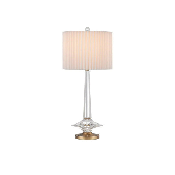 Anton Optic Crystal and Metal Gold Table Lamp Table Lamps LOOMLAN By Currey & Co