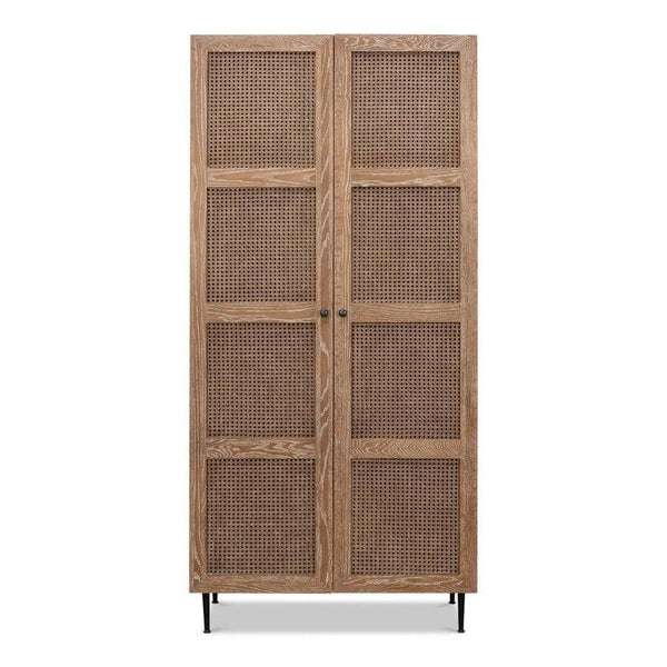 Anton Tall Cupboard Bookcase With Doors Bookcases LOOMLAN By Sarreid