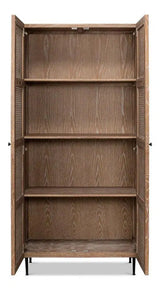 Anton Tall Cupboard Bookcase With Doors Bookcases LOOMLAN By Sarreid