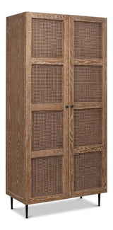 Anton Tall Cupboard Bookcase With Doors Bookcases LOOMLAN By Sarreid