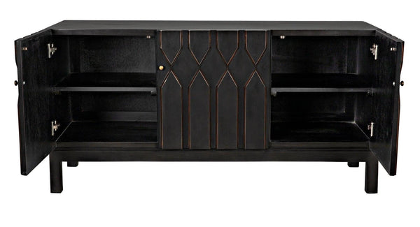 Anubis Black 3 Door Sideboard Sideboards LOOMLAN By Noir