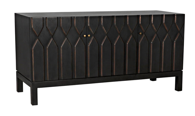 Anubis Black 3 Door Sideboard Sideboards LOOMLAN By Noir