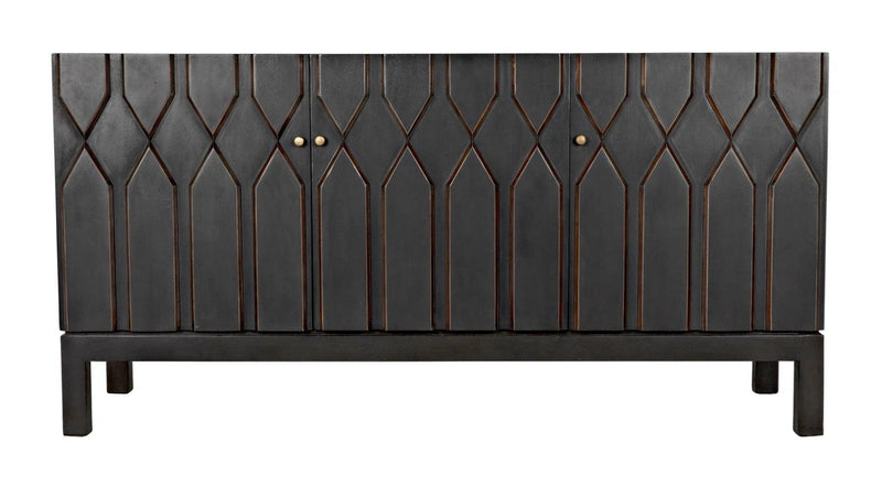 Anubis Black 3 Door Sideboard Sideboards LOOMLAN By Noir