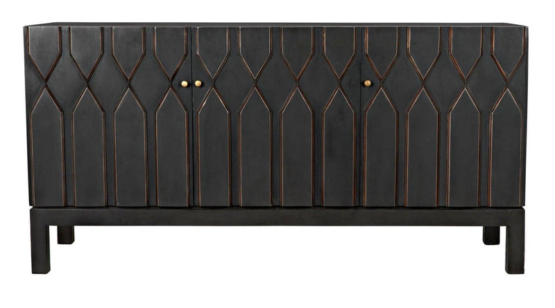 Anubis Black 3 Door Sideboard Sideboards LOOMLAN By Noir