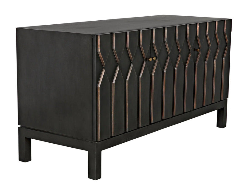 Anubis Black 3 Door Sideboard Sideboards LOOMLAN By Noir