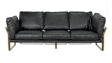 Apollo Three-Seater Black Leather Sofa Sofas & Loveseats LOOMLAN By Noir