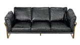 Apollo Three-Seater Black Leather Sofa Sofas & Loveseats LOOMLAN By Noir