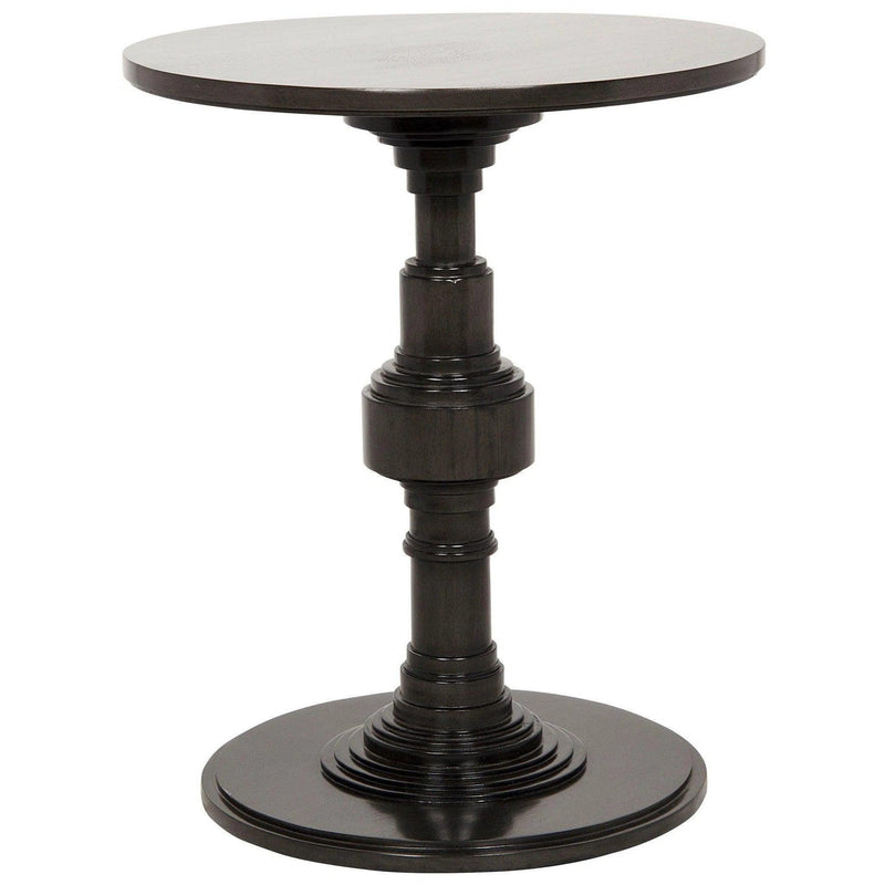 Apollo Wood Black Round Side Table Side Tables LOOMLAN By Noir