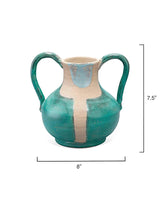 Aqua Ceramic Maye Two Handled Vessel Vases & Jars LOOMLAN By Jamie Young