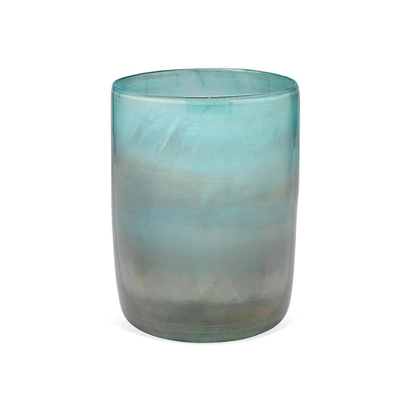 Aqua Two Tone Glass Vapor Vase 11" Vases & Jars LOOMLAN By Jamie Young