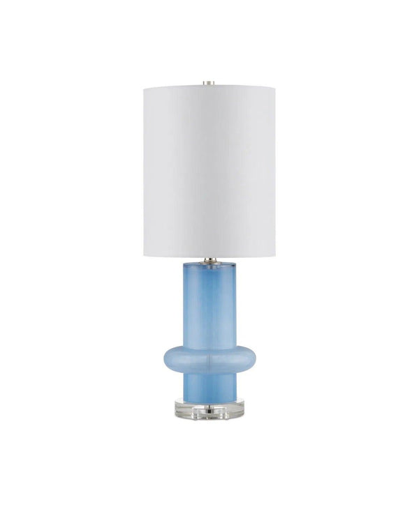 Aquaviva Glass and Metal Blue Table Lamp Table Lamps LOOMLAN By Currey & Co