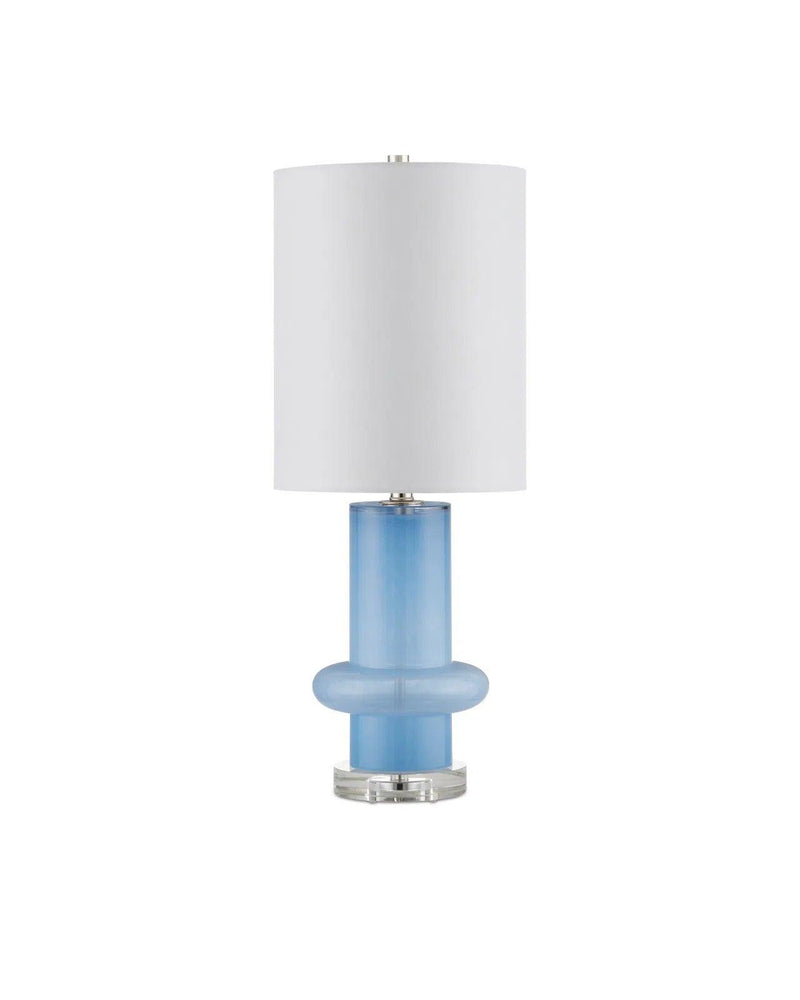 Aquaviva Glass and Metal Blue Table Lamp Table Lamps LOOMLAN By Currey & Co