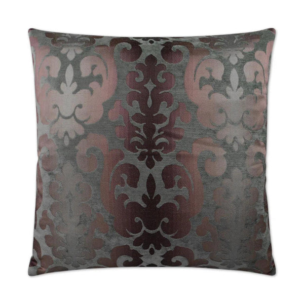 Aquitaine Grey Throw Pillow With Insert Throw Pillows LOOMLAN By D.V. Kap