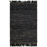 Arai Black Jute Rug 9x12 For Living Room Area Rugs LOOMLAN By LOOMLAN