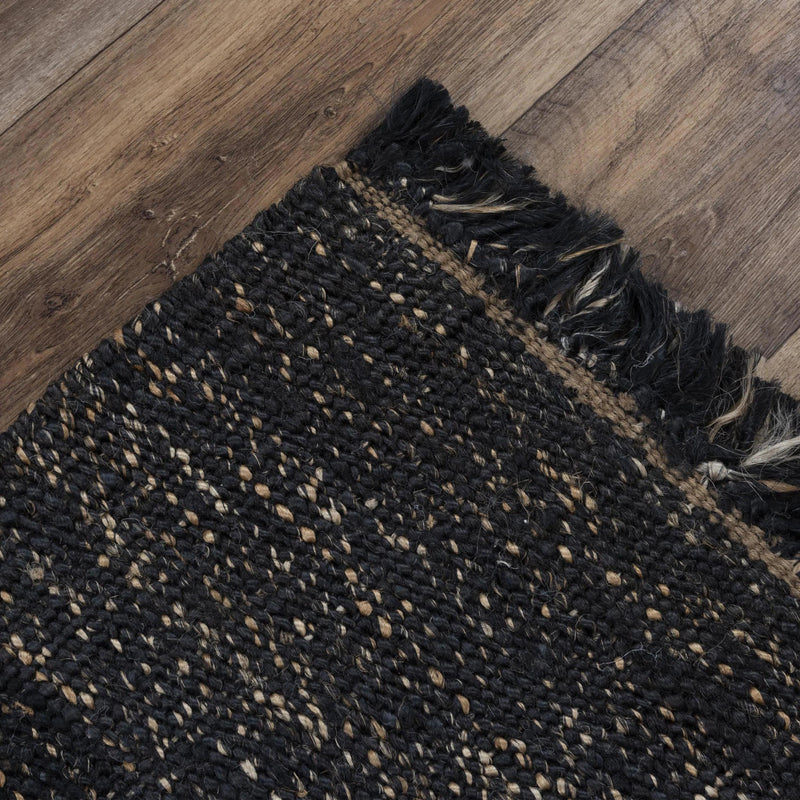 Arai Black Jute Rug 9x12 For Living Room Area Rugs LOOMLAN By LOOMLAN