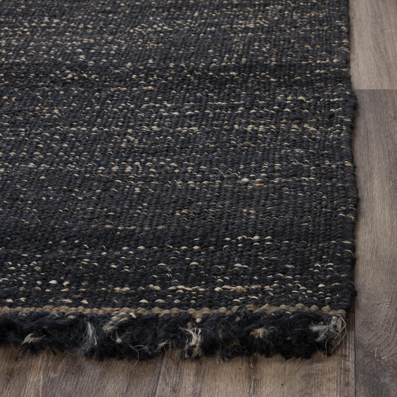 Arai Black Jute Rug 9x12 For Living Room Area Rugs LOOMLAN By LOOMLAN