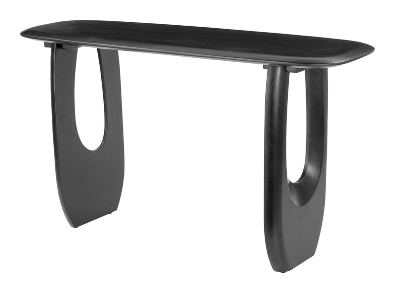 Arasan Wood Black Geometric Console Table Console Tables LOOMLAN By Zuo Modern