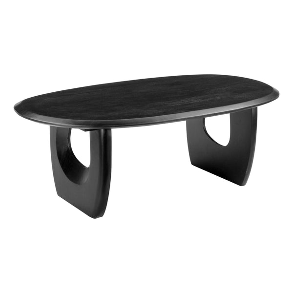 Arasan Wood Black Oval Coffee Table Coffee Tables LOOMLAN By Zuo Modern