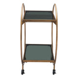 Arc Bar Cart Gold & Black Crafted from Iron Home Bar Carts LOOMLAN By Zuo Modern