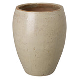 Arc Tropical Sand Ceramic Round Planter Outdoor Planters LOOMLAN By Emissary