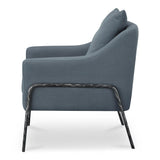 Archer Iron and Plywood Blue Arm Accent Chair Club Chairs LOOMLAN By Moe's Home