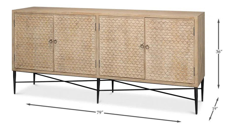 Archie Four Door Sideboard Buffet for Dining Room Sideboards LOOMLAN By Sarreid