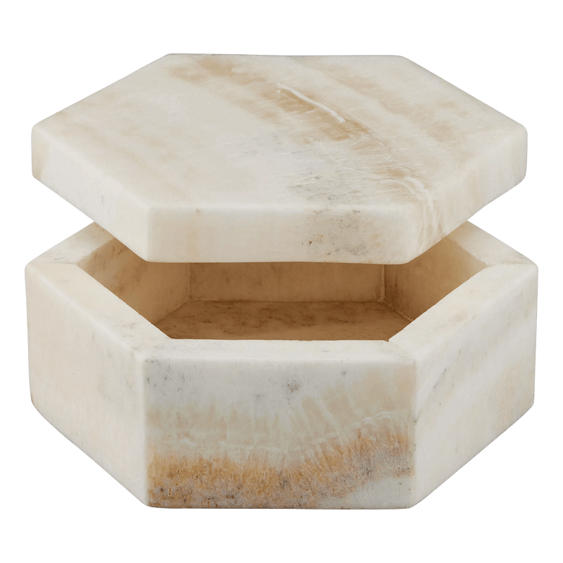 Arco Onyx Hexagon Box Boxes & Bowls LOOMLAN By Currey & Co