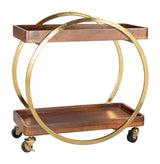 Arenas Bar Cart Brown with Deco-Inspired Design Home Bar Carts LOOMLAN By Zuo Modern