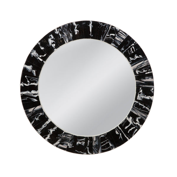 Argentella Resin Black Wall Mirror Wall Mirrors LOOMLAN By Bassett Mirror