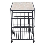 Argus Bar Cart Black Home Bar Carts LOOMLAN By Zuo Modern