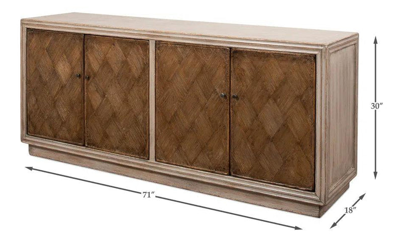 Argyle Sideboard 4 Doors Stone Grey Sideboards LOOMLAN By Sarreid