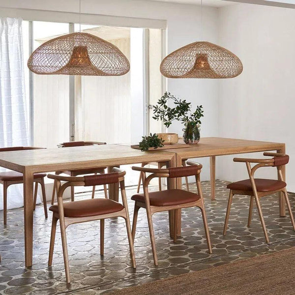 Aria Natural Rattan Chandelier Pendant Light Chandeliers LOOMLAN By Artesia