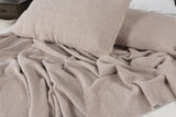 Aria Pink Blush Cotton Throw Blanket Set For Bed With Shams Throw Pillows LOOMLAN By LOOMLAN