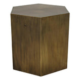 Aria Steel Geometric Side Table With Aged Brass Finish Side Tables LOOMLAN By Noir