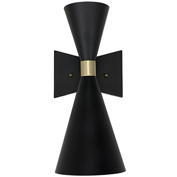 Ariel Black Steel Sconce Wall Sconces LOOMLAN By Noir