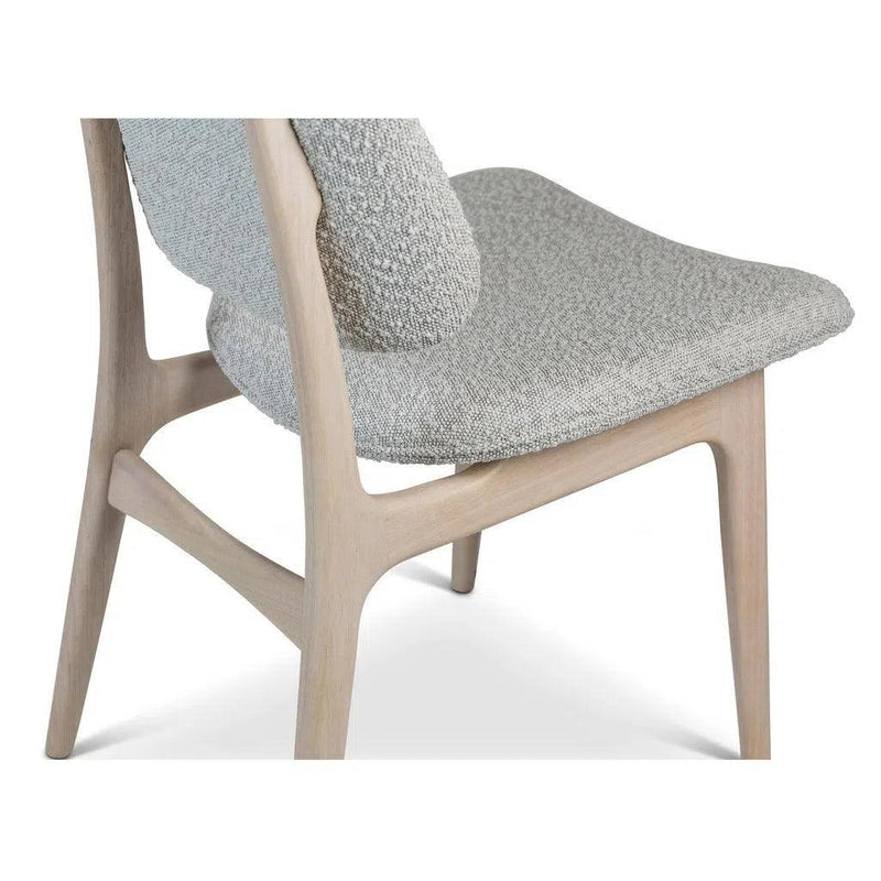 Ariel Boucle Upholstered Wood Armless Side Chair Dining Chairs LOOMLAN By Urbia