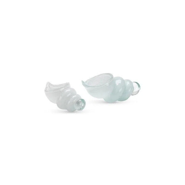 Ariel White Glass Shells (Set of 2) Statues & Sculptures LOOMLAN By Jamie Young