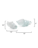 Ariel White Glass Shells (Set of 2) Statues & Sculptures LOOMLAN By Jamie Young