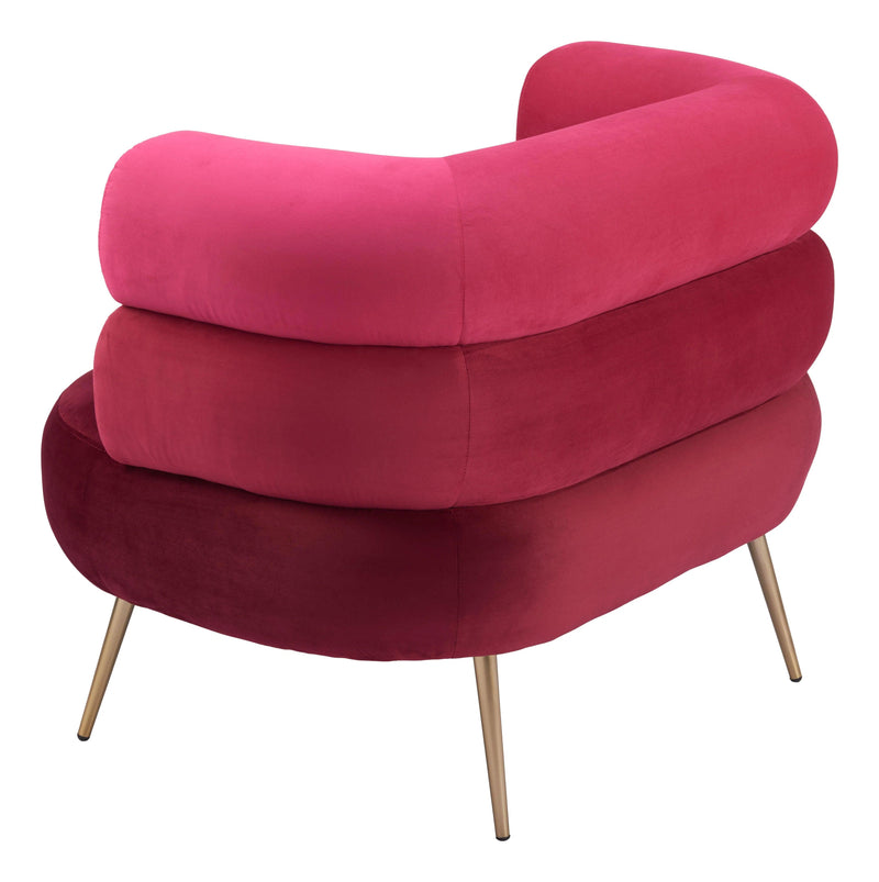 Arish Steel Red Armless Accent Chair Club Chairs LOOMLAN By Zuo Modern