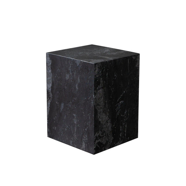 Ark Genuine Black Marble Square Pedestal End Table Side Tables LOOMLAN By Diamond Sofa