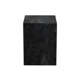 Ark Genuine Black Marble Square Pedestal End Table Side Tables LOOMLAN By Diamond Sofa