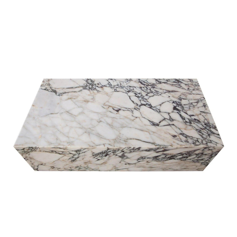 Ark Genuine Viola Marble Rectangular Cocktail Table Coffee Tables LOOMLAN By Diamond Sofa