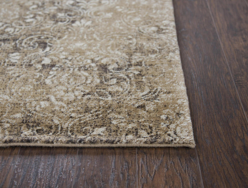 Arla Damask Brown Large Area Rugs For Living Room Area Rugs LOOMLAN By LOOMLAN