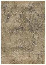 Arla Damask Brown Large Area Rugs For Living Room Area Rugs LOOMLAN By LOOMLAN